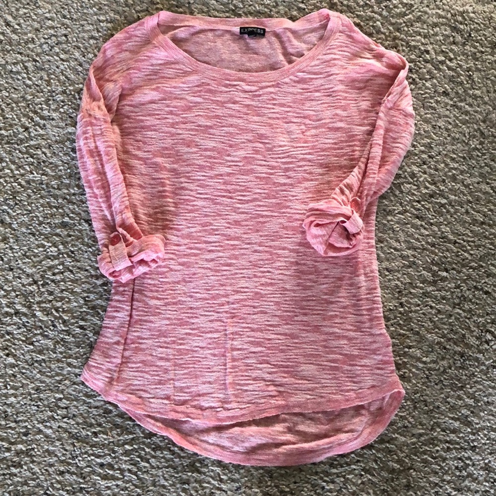 Express Coral Scoop Neck 3/4 Sleeve Top. Sz S